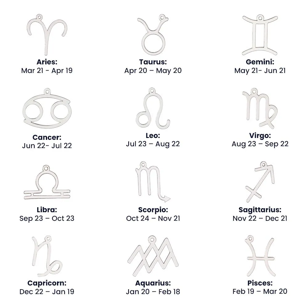 Zodiac Symbol Necklace, Star Sign Pendant, Adjustable Chain, photo 4